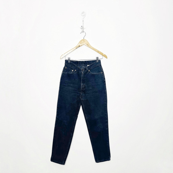 Vintage Levi's 512 Black Slim Fit High Waisted Straight Leg USA womens 25 0 - Picture 1 of 9